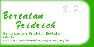 bertalan fridrich business card